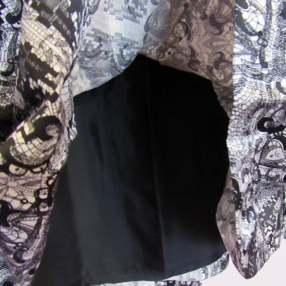 Brooks Brothers Women's Silk Floral Pleated A-Line Flare Skirt,White/Black - Picture 5 of 7